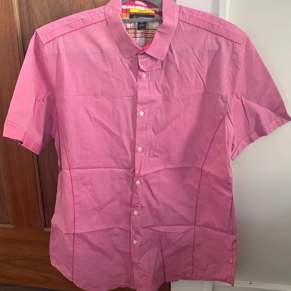 INC International Concepts men’s XL Slim Fit short sleeve button down shirt